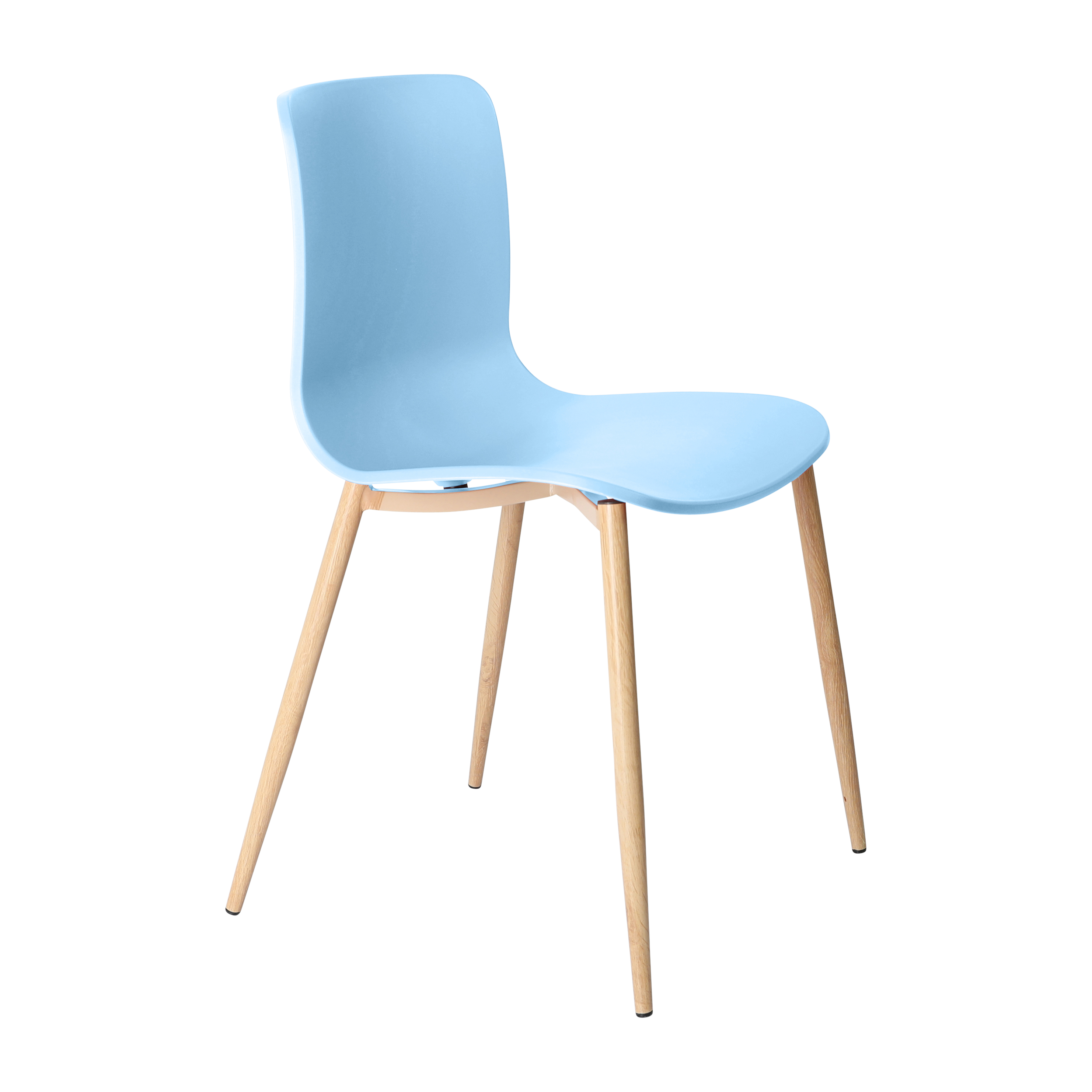 Acti Chair (Pale Blue / 4-leg Woodgrain Powdercoat)